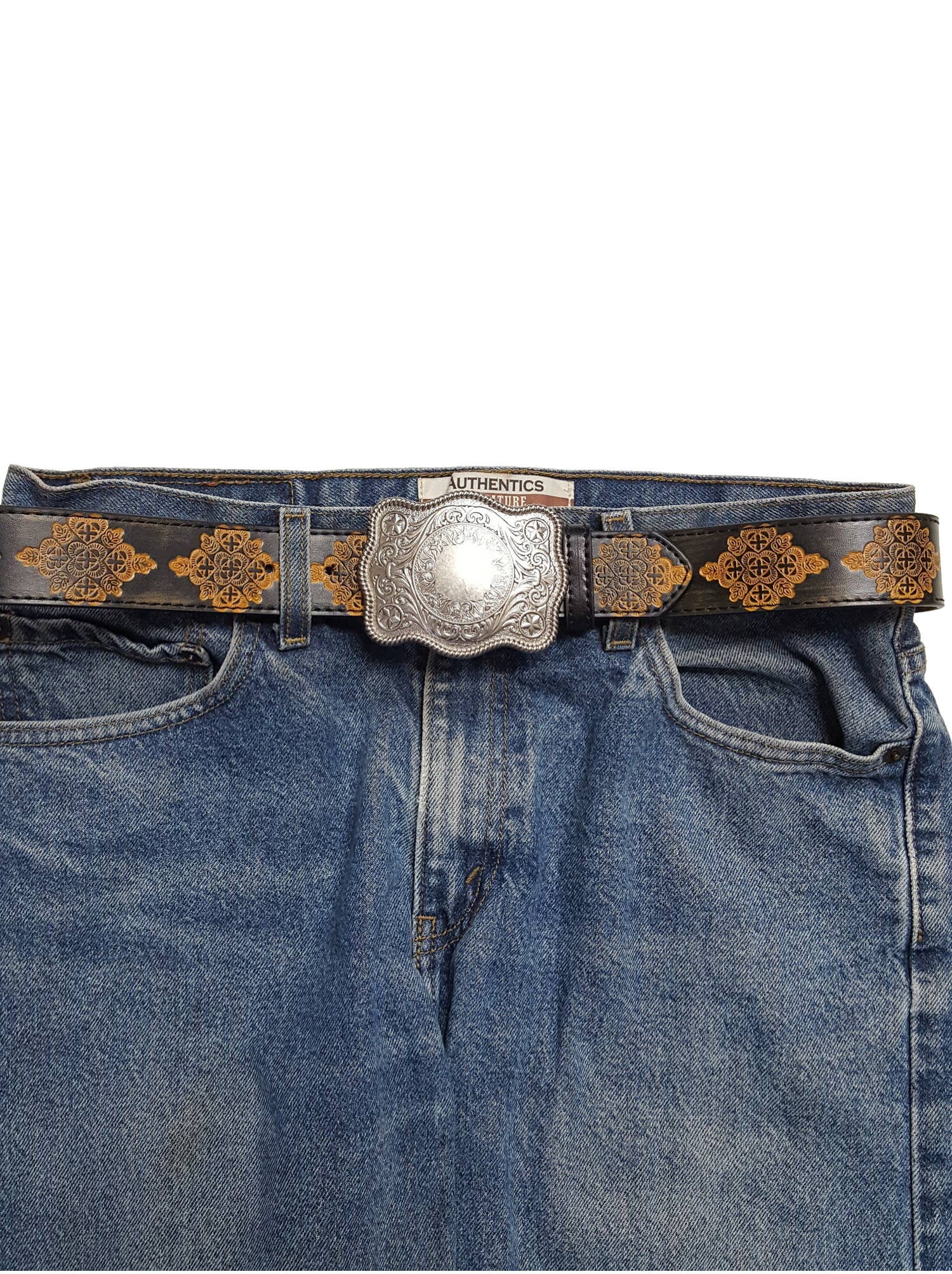 Western Matte Silver Plaque Buckle — Star Detail (Buckle Only) - Rooted & Reckless Co.