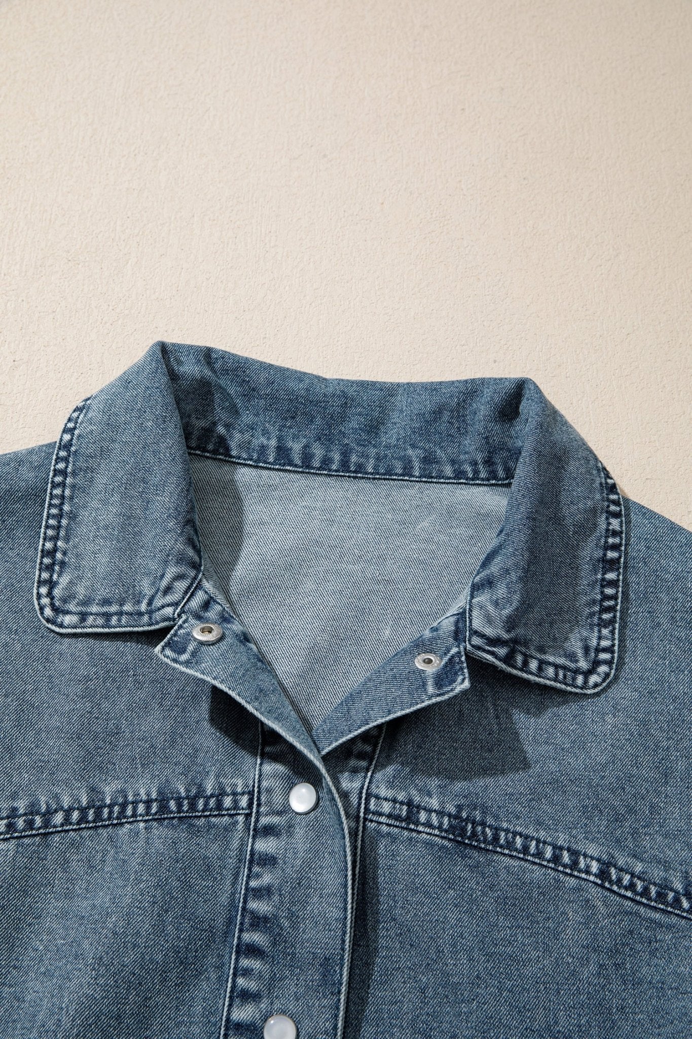 Western Mineral Wash Denim Long Sleeve Shirt Jacket - Rooted & Reckless Co.