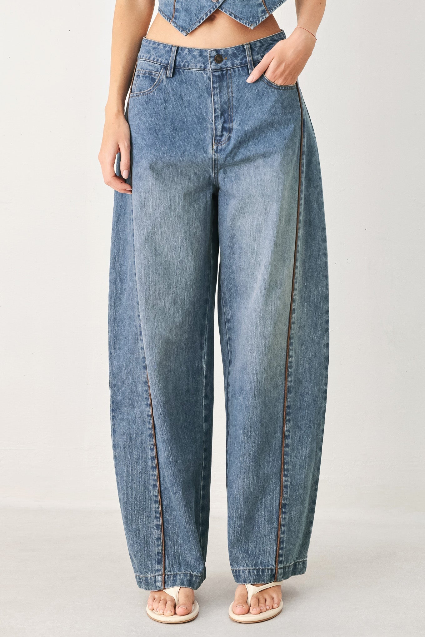 WESTERN MUSE DENIM BALLON PANTS - Rooted & Reckless Co.