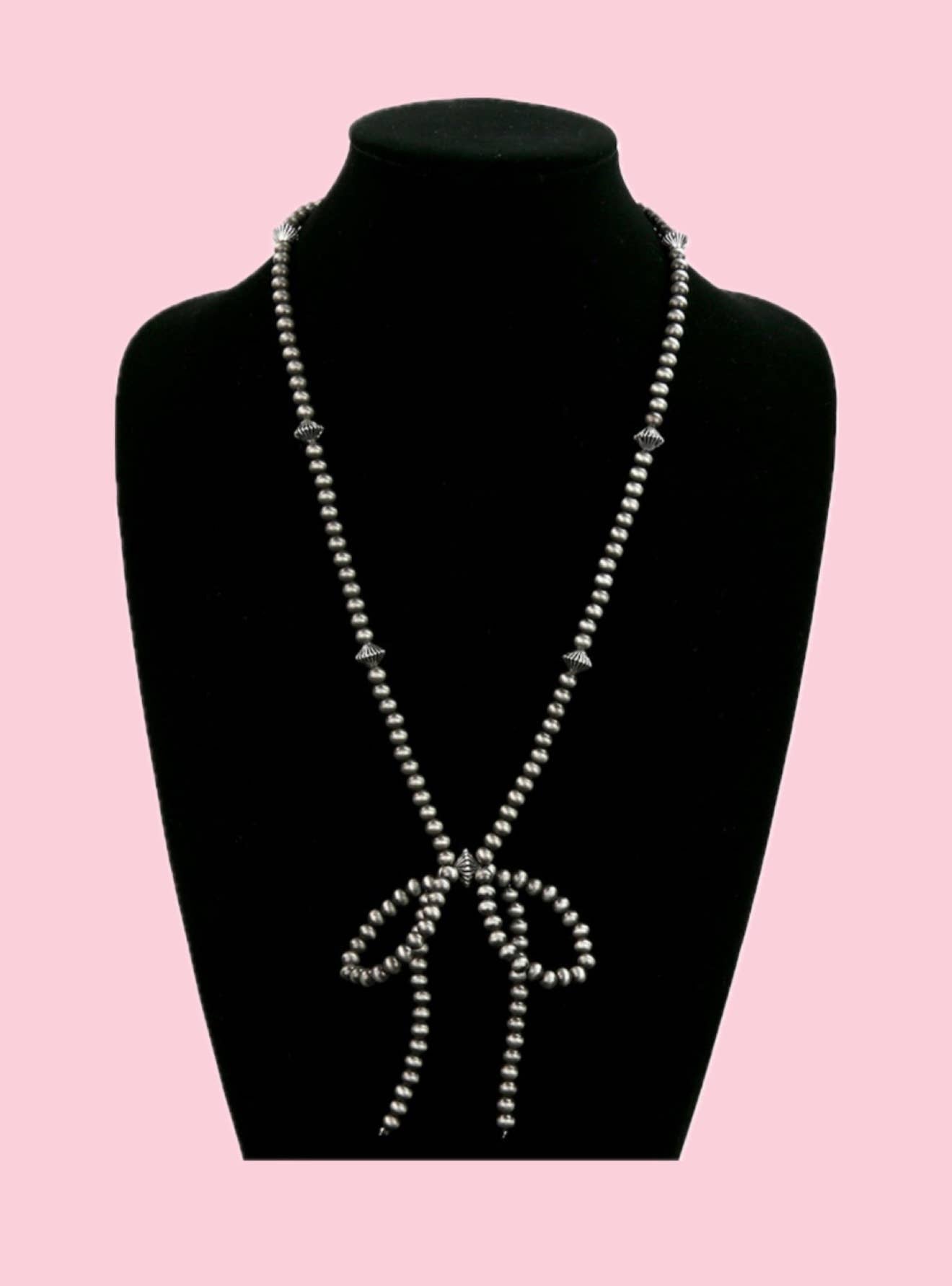 Western Navajo Pearl Coquette Bow Pendant Necklace - Rooted & Reckless Co.
