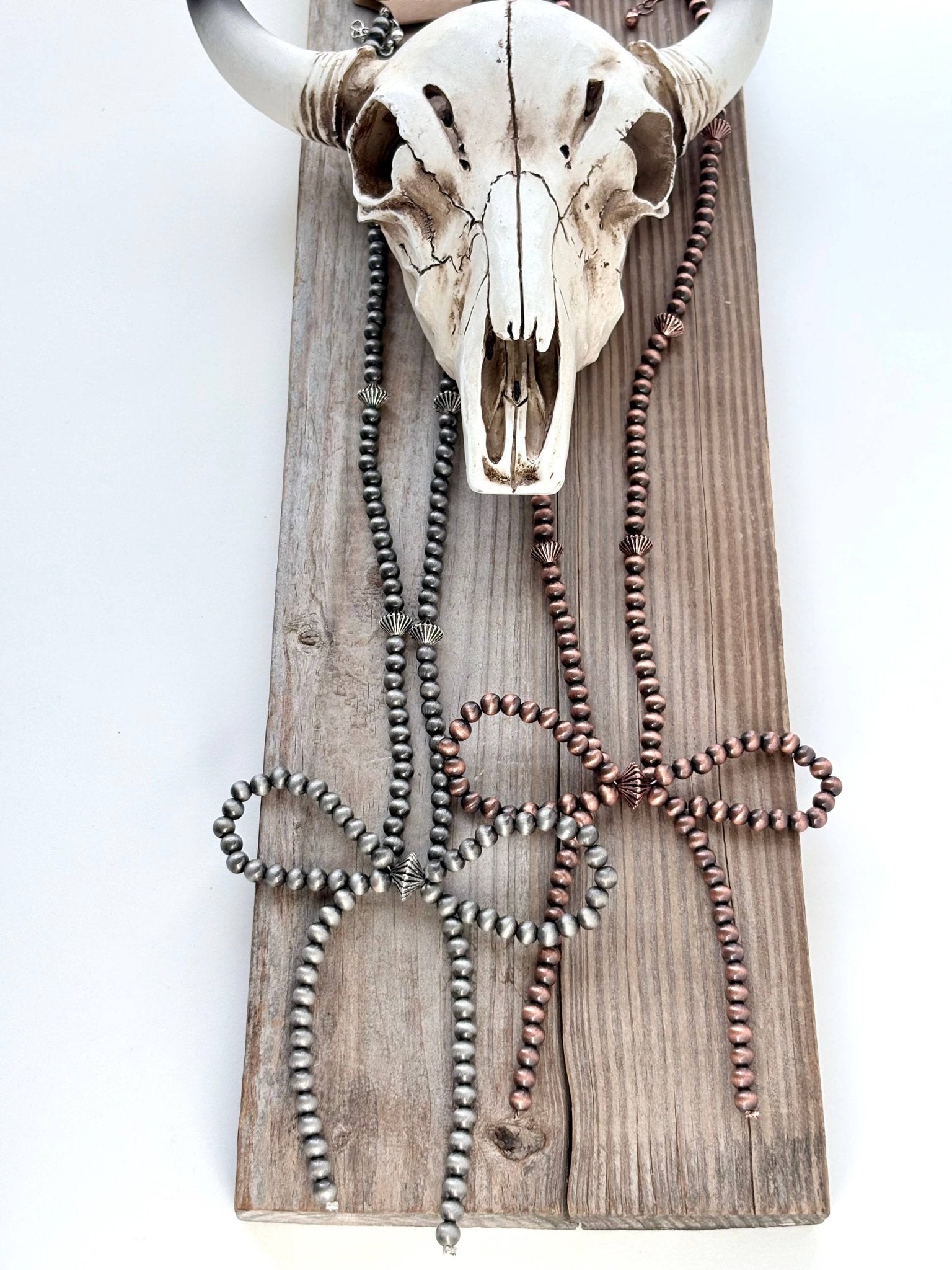 Western Navajo Pearl Coquette Bow Pendant Necklace - Rooted & Reckless Co.