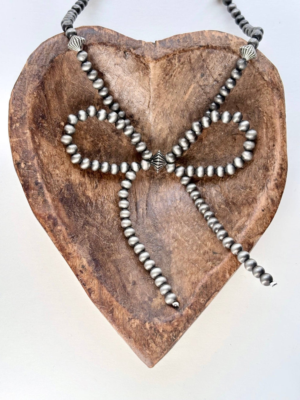 Western Navajo Pearl Coquette Bow Pendant Necklace - Rooted & Reckless Co.