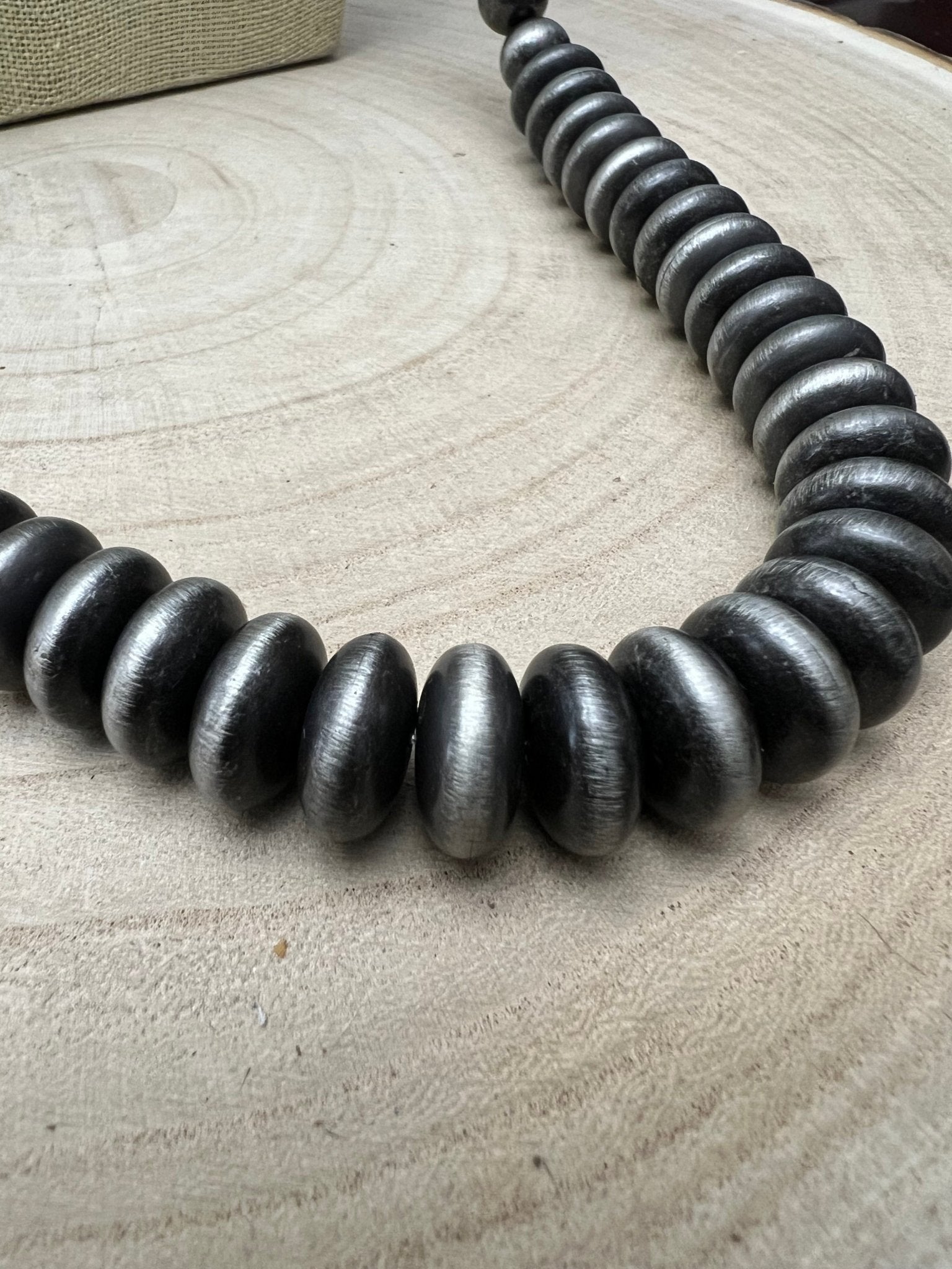 Western Navajo-Style Pearl Necklace & Earring Set — 48 Inch Burnished Silver - Rooted & Reckless Co.