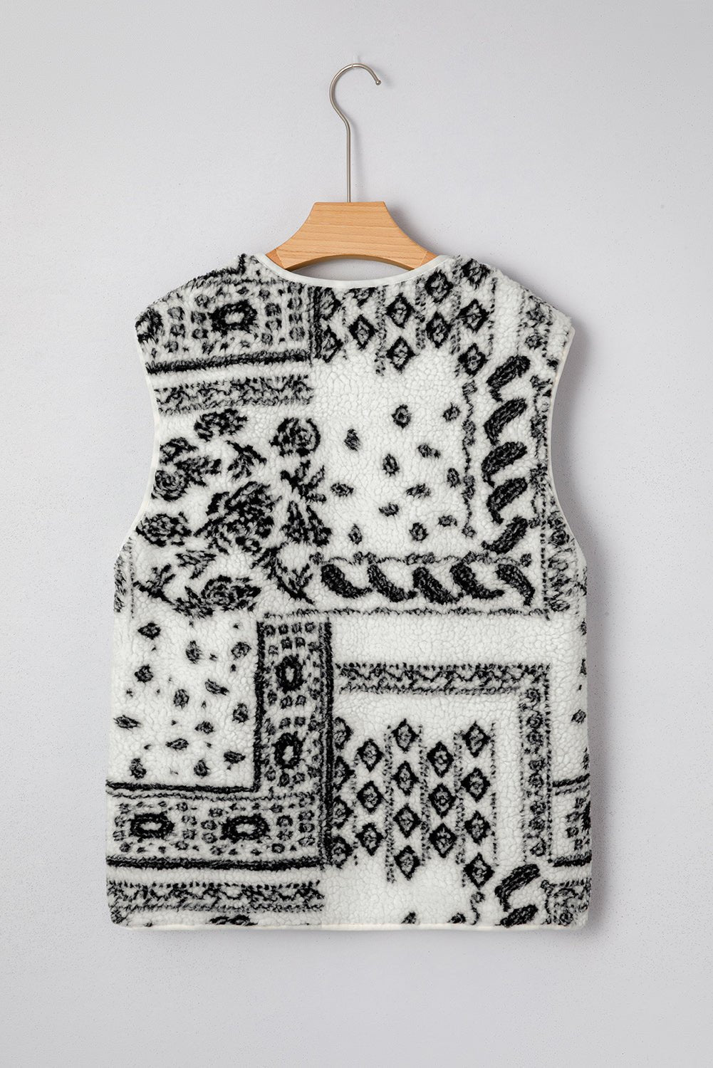 Western Paisley Sherpa Pocketed Vest - Rooted & Reckless Co.