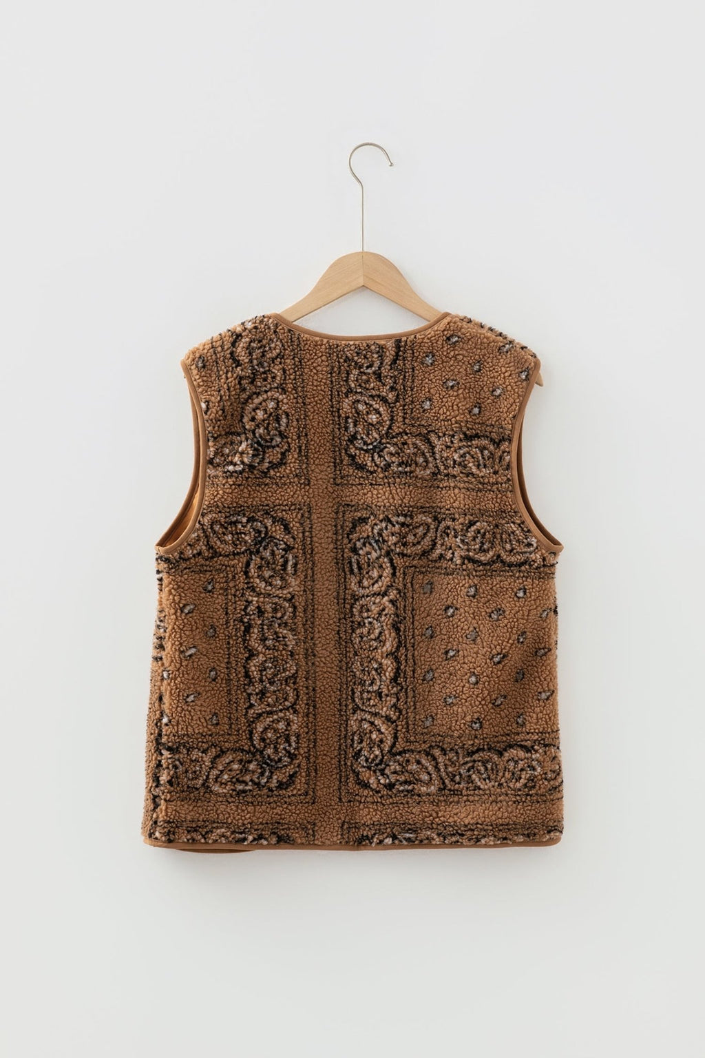 Western Paisley Sherpa Pocketed Vest - Rooted & Reckless Co.