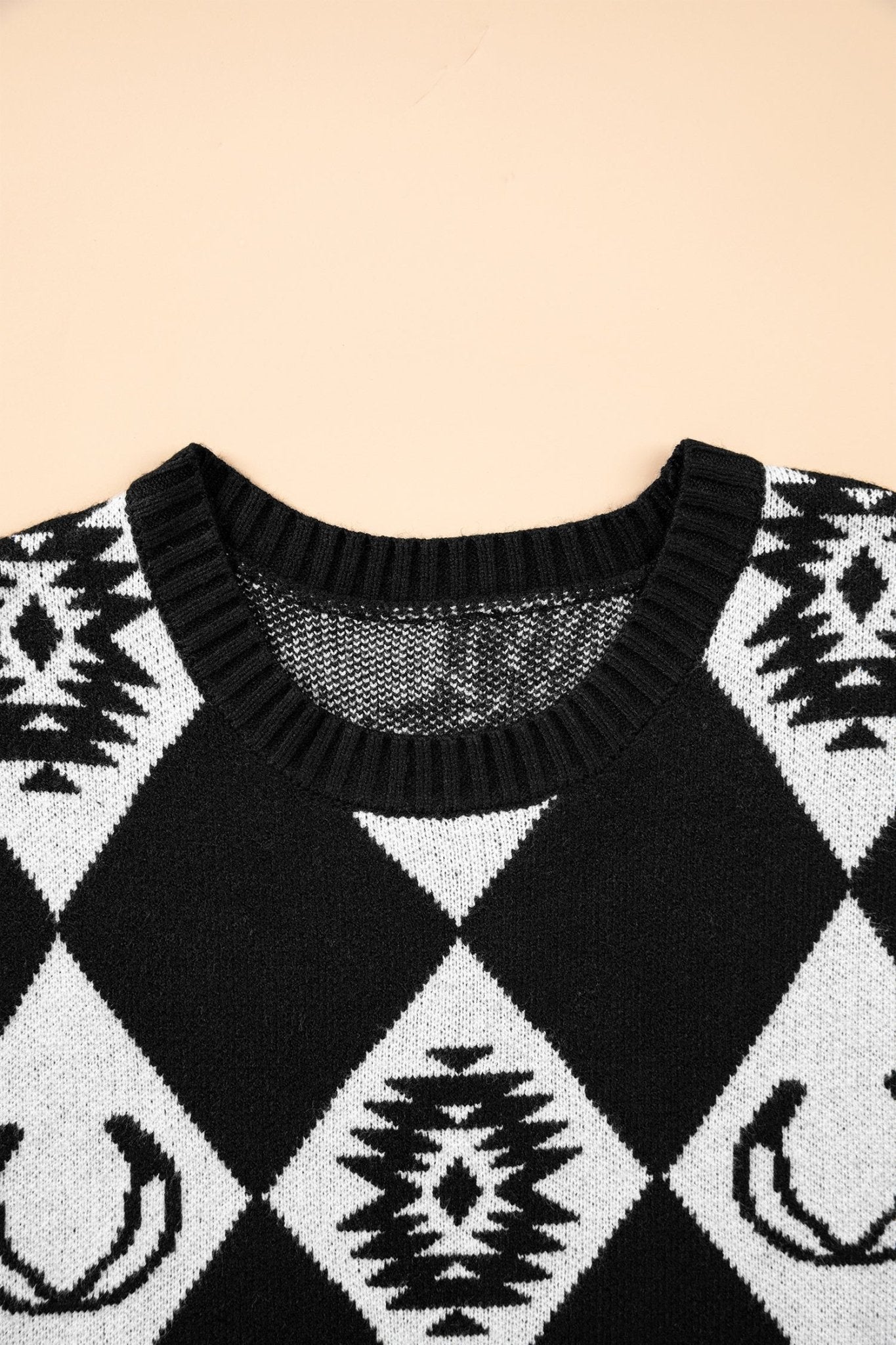 Western Retro Rhombus Short Sleeve Knit Top - Rooted & Reckless Co.