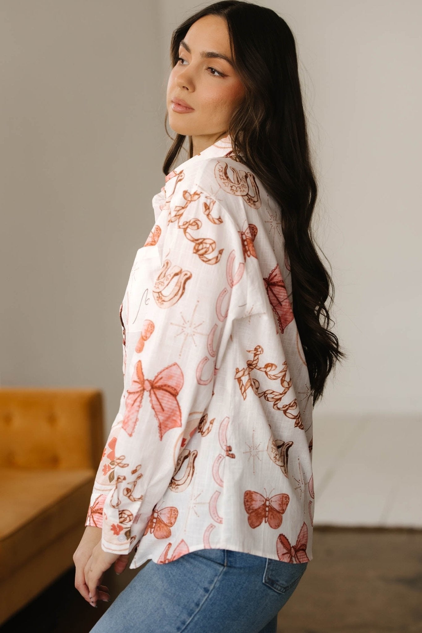 Western Rodeo Cowgirl Buttoned Long Sleeve Shirt - Rooted & Reckless Co.