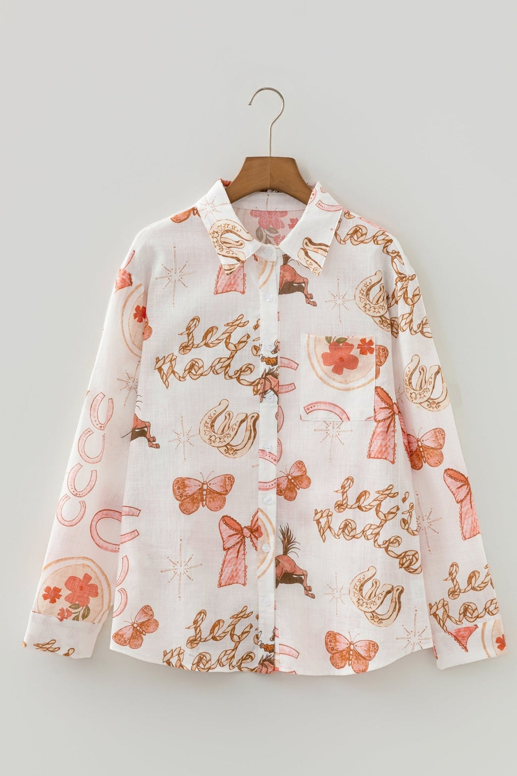 Western Rodeo Cowgirl Buttoned Long Sleeve Shirt - Rooted & Reckless Co.