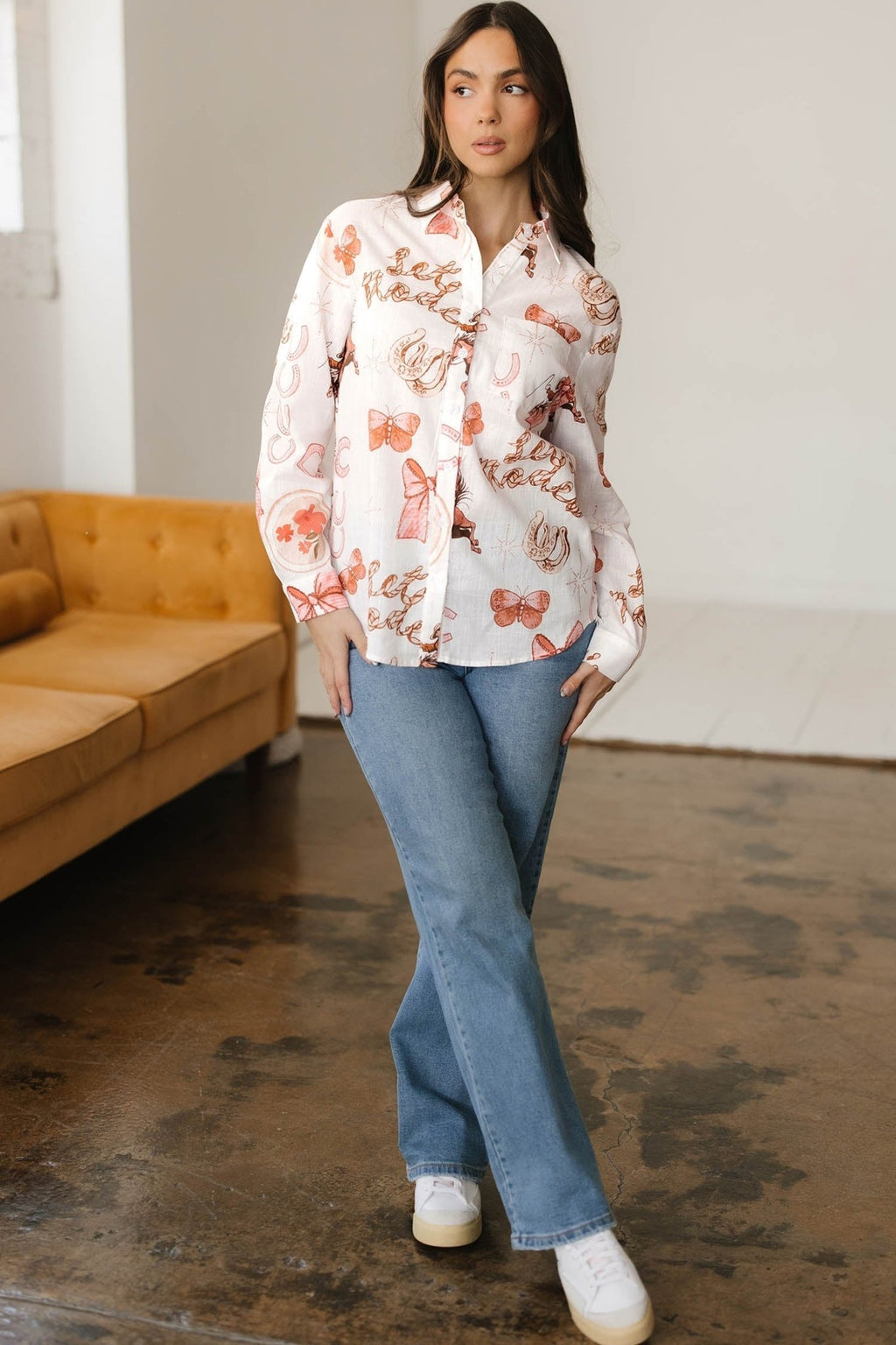 Western Rodeo Cowgirl Buttoned Long Sleeve Shirt - Rooted & Reckless Co.