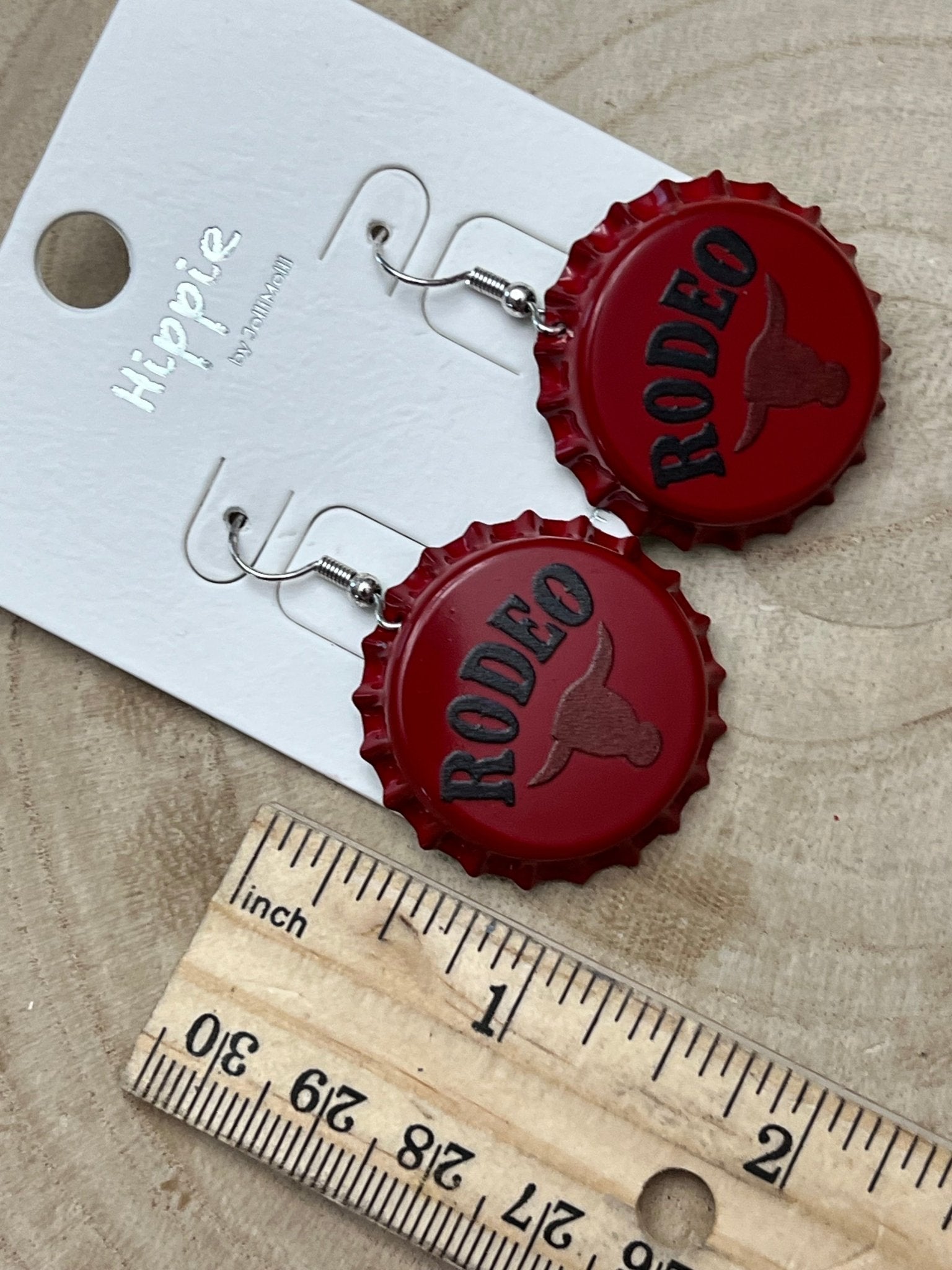 Western Rodeo Steer Head Beer Cap Earrings — Bull Motif Western Statement - Rooted & Reckless Co.