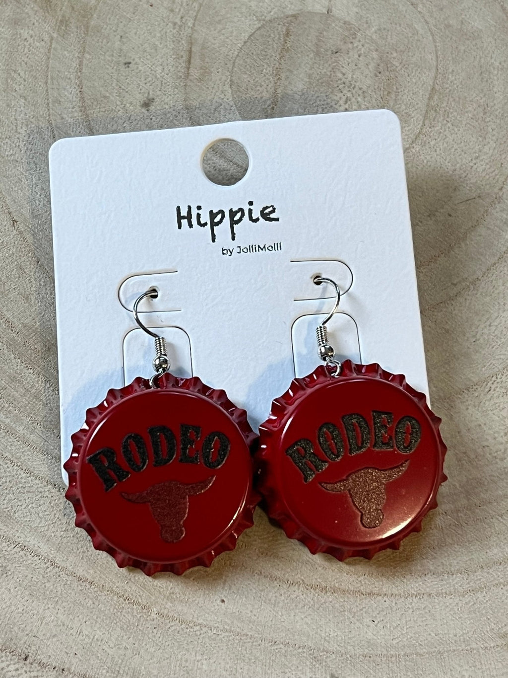 Western Rodeo Steer Head Beer Cap Earrings — Bull Motif Western Statement - Rooted & Reckless Co.