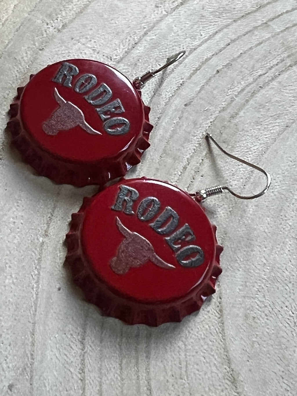 Western Rodeo Steer Head Beer Cap Earrings — Bull Motif Western Statement - Rooted & Reckless Co.