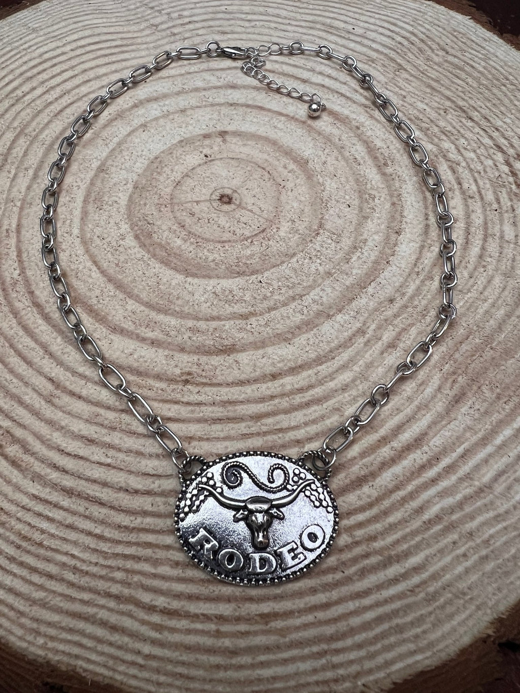 Western Rodeo Steer Head Pendant Necklace — 18 Inch with Extender - Rooted & Reckless Co.