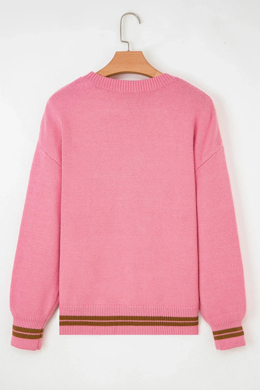 Western See You Cowboy Embroidered Stripe Cuff Sweater - Rooted & Reckless Co.