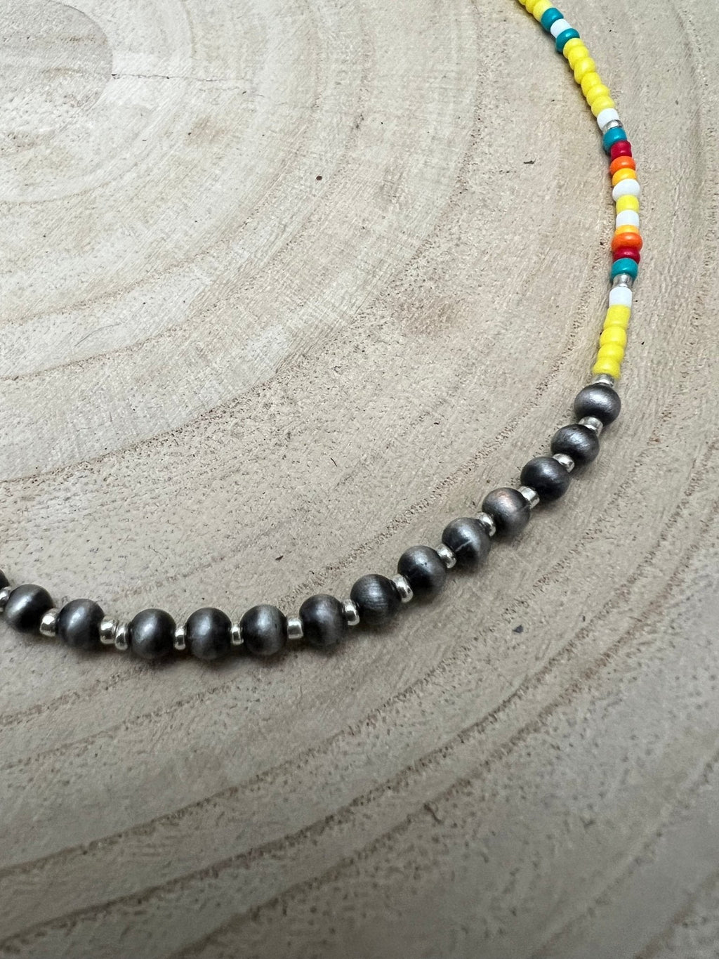Western Seed Bead Choker with Faux Navajo Pearls — 13 Inch with Extender - Rooted & Reckless Co.
