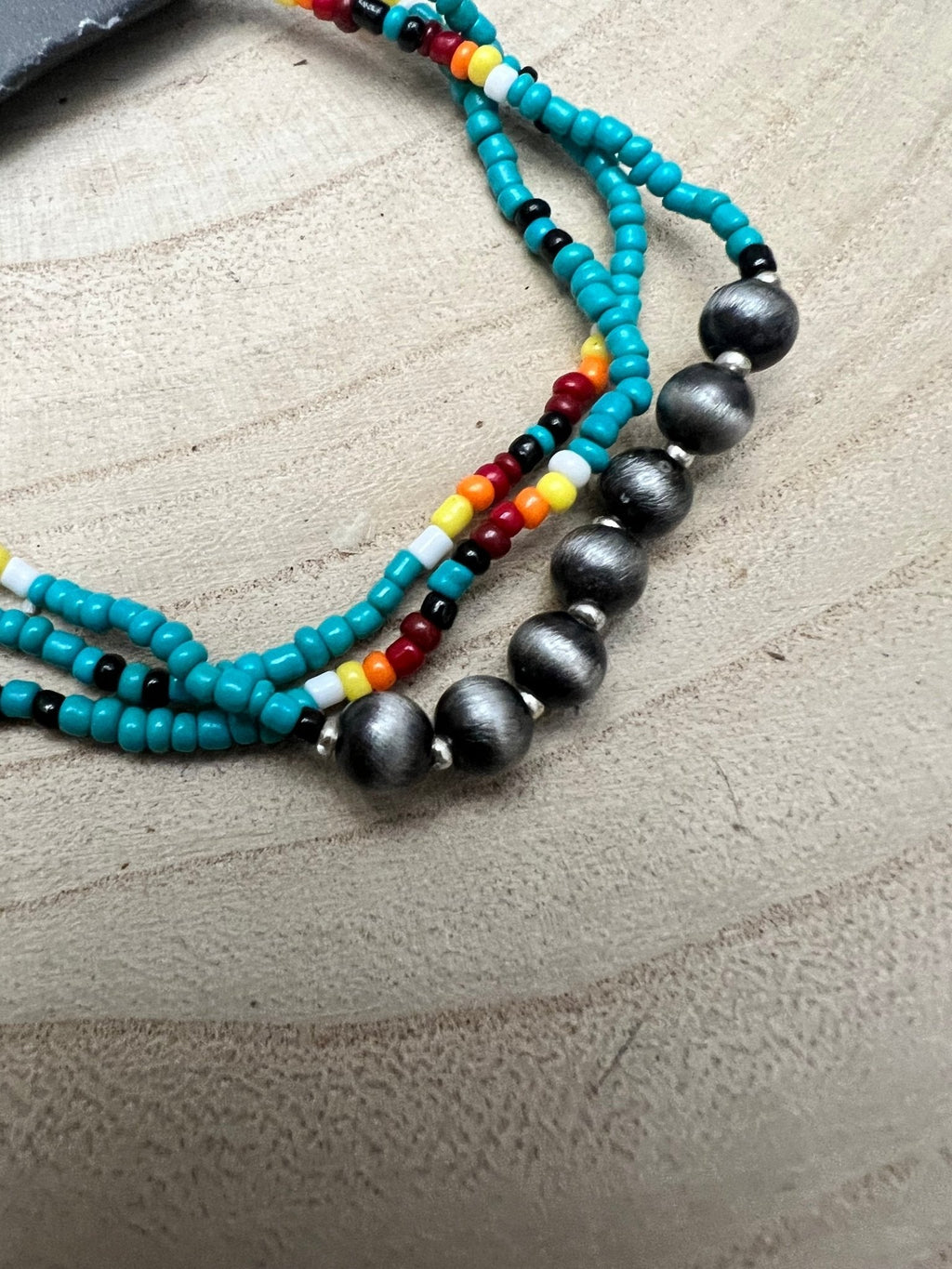 Western Seed Bead & Navajo Pearl Stretch Bracelet Set — 3-Piece Turquoise Stack - Rooted & Reckless Co.