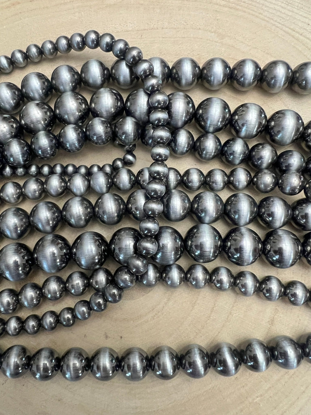 Western Six-Row Faux Sterling Pearl Statement Necklace — Single-Clasp Layered Set - Rooted & Reckless Co.