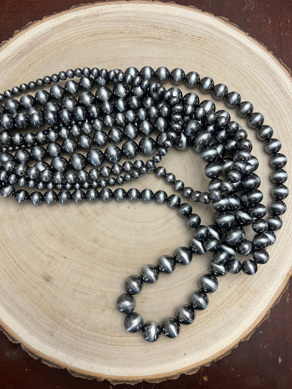 Western Six-Row Faux Sterling Pearl Statement Necklace — Single-Clasp Layered Set - Rooted & Reckless Co.