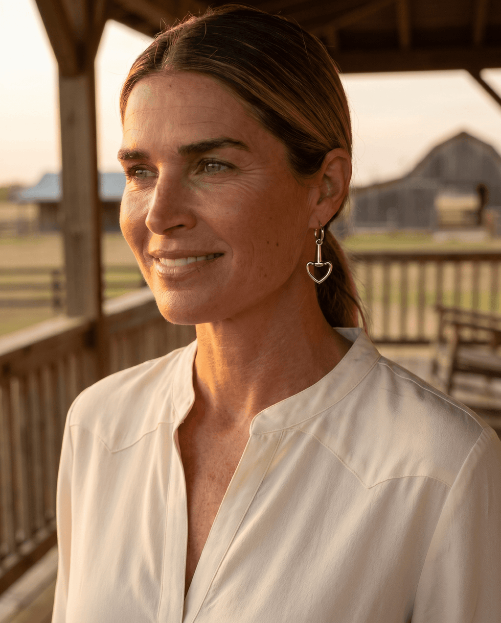 Western Snaffle Bit Dangle Hoop Earrings — Equestrian 1¼" Drop - Rooted & Reckless Co.