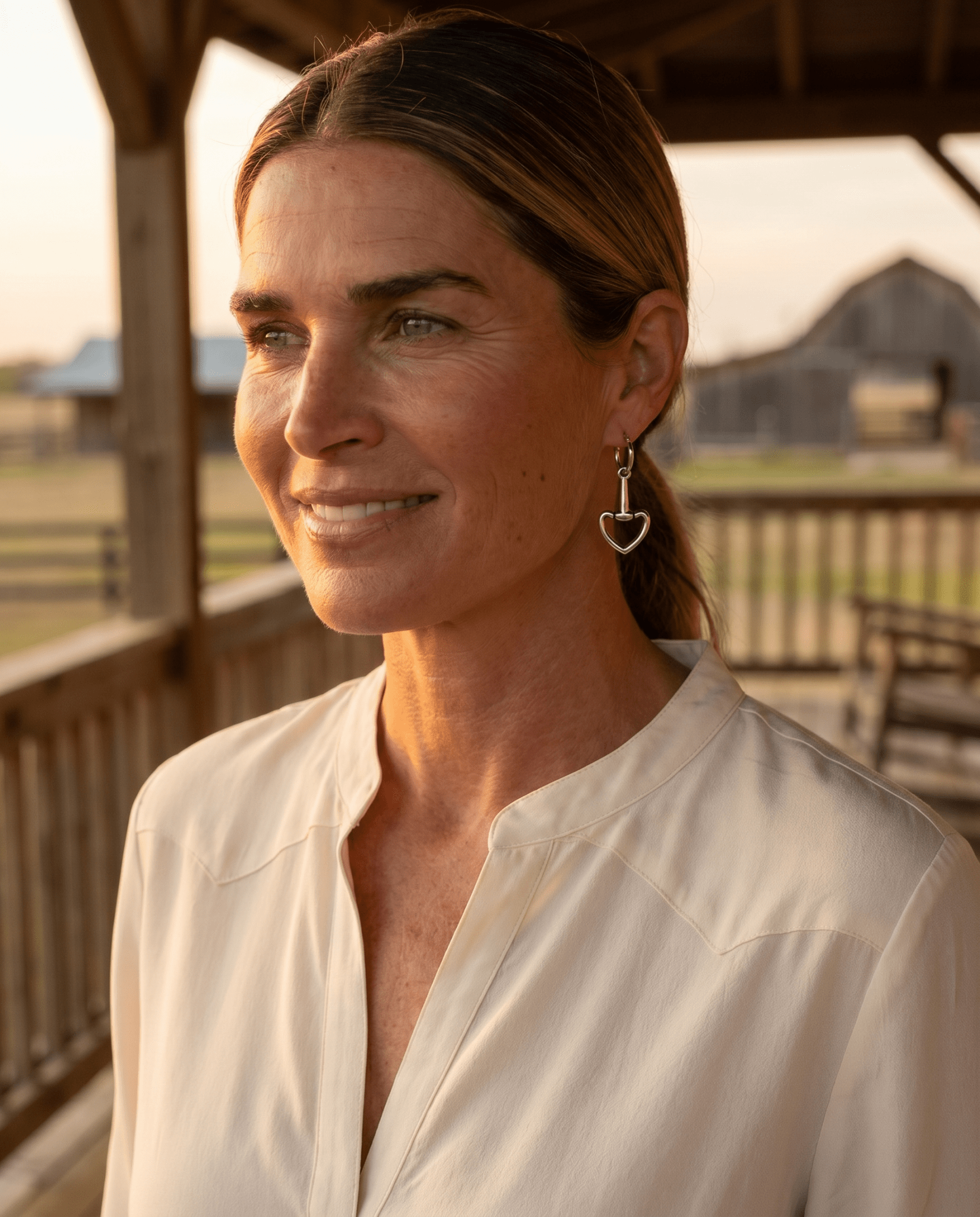 Western Snaffle Bit Dangle Hoop Earrings — Equestrian 1¼" Drop - Rooted & Reckless Co.