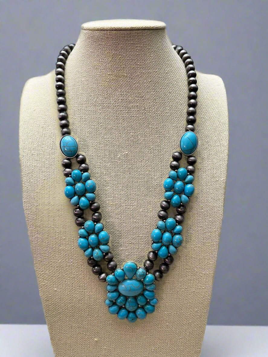 Western Squash Faux Statement Necklace - 21 inch - Rooted & Reckless Co.