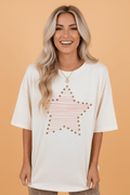 Western Star Studded Detail Short Sleeve Top - Rooted & Reckless Co.