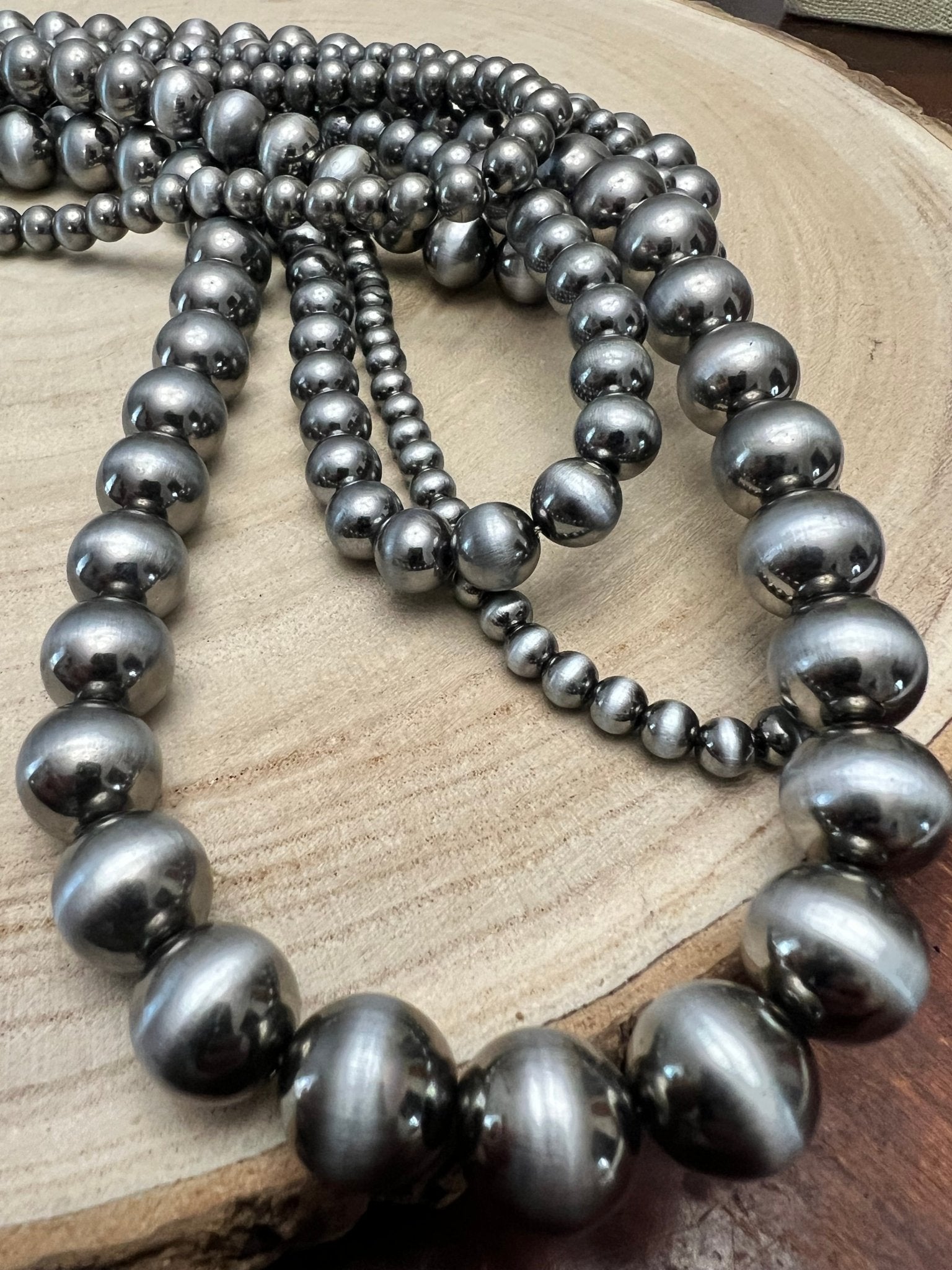 Western Statement 5-Strand Faux Sterling Pearl Necklace & Earring Set — Single-Clasp Layered - Rooted & Reckless Co.