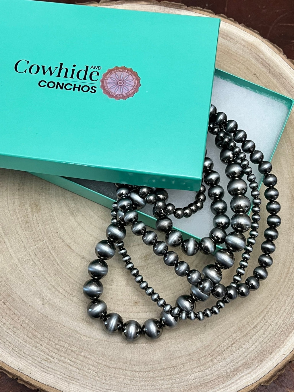 Western Statement 5-Strand Faux Sterling Pearl Necklace & Earring Set — Single-Clasp Layered - Rooted & Reckless Co.