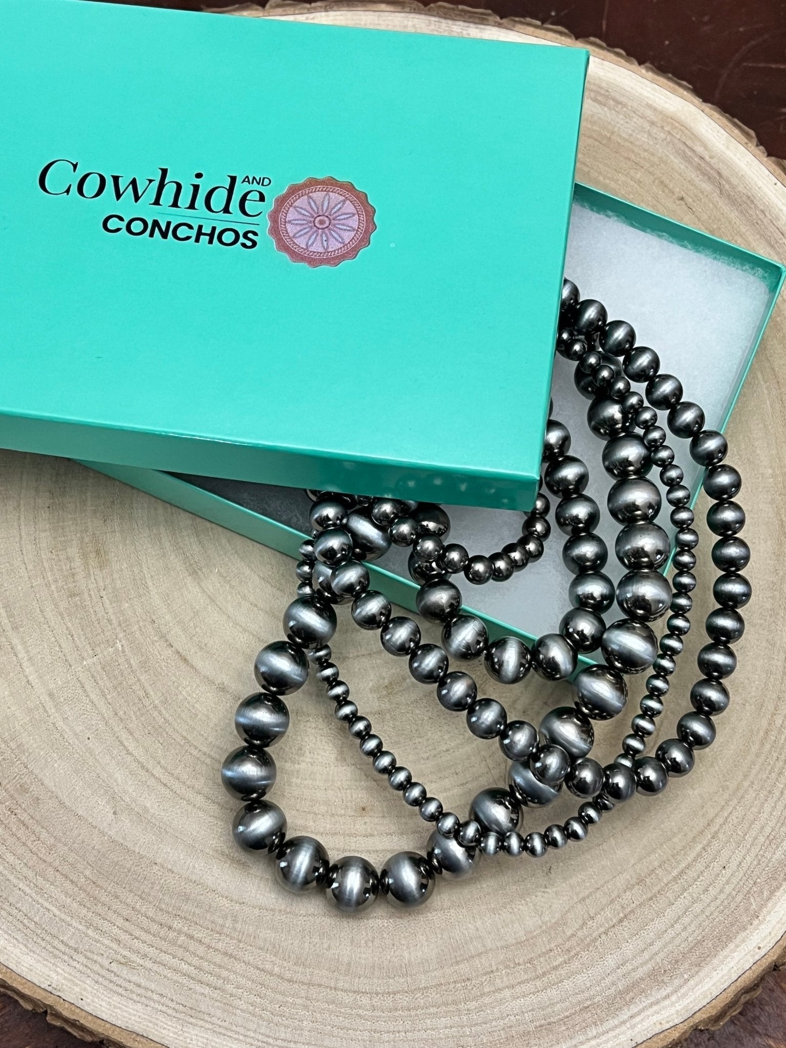 Western Statement 5-Strand Faux Sterling Pearl Necklace & Earring Set — Single-Clasp Layered - Rooted & Reckless Co.