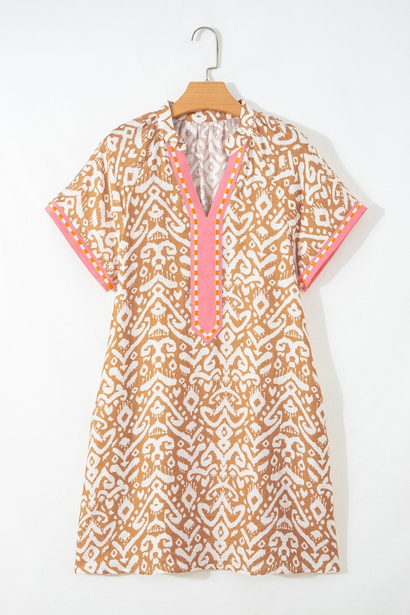 Western Stripe Colorblock Short Sleeve Mini Dress - Rooted & Reckless Co.