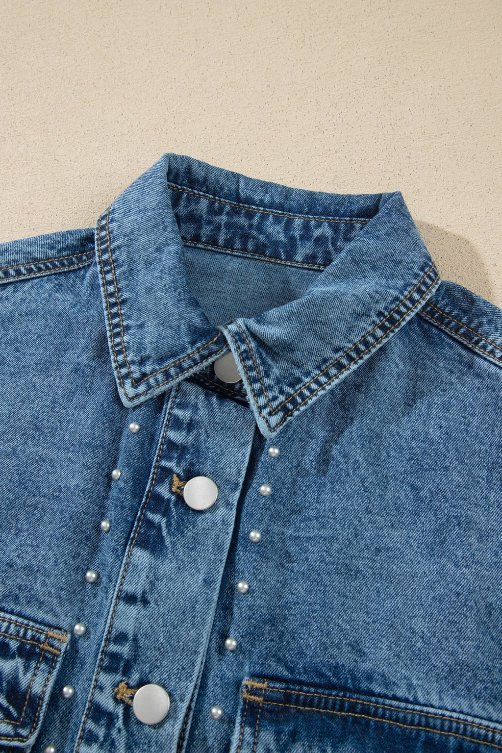 Western Studded Denim Buttoned Chest Pocket Jacket - Rooted & Reckless Co.