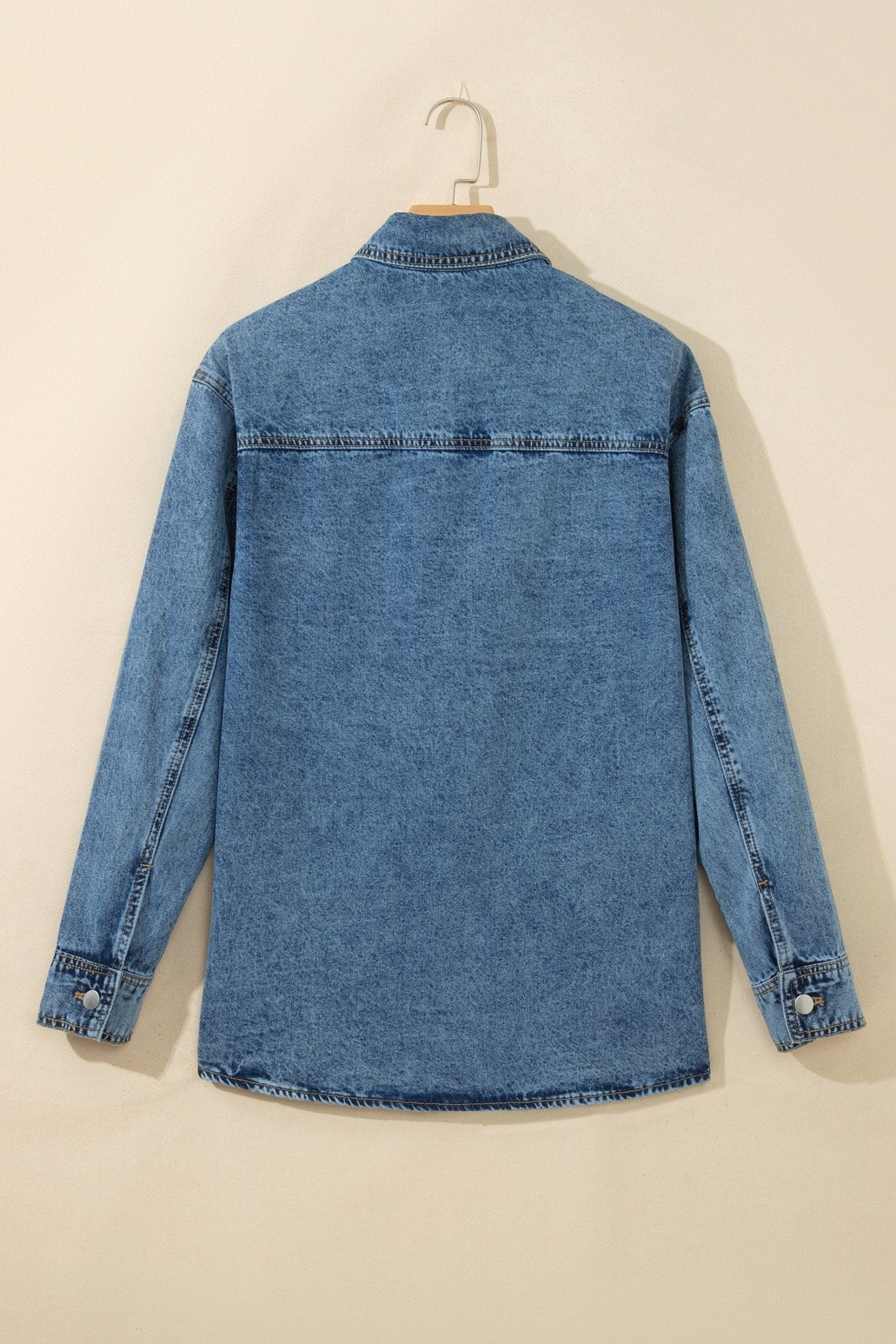 Western Studded Denim Buttoned Chest Pocket Jacket - Rooted & Reckless Co.