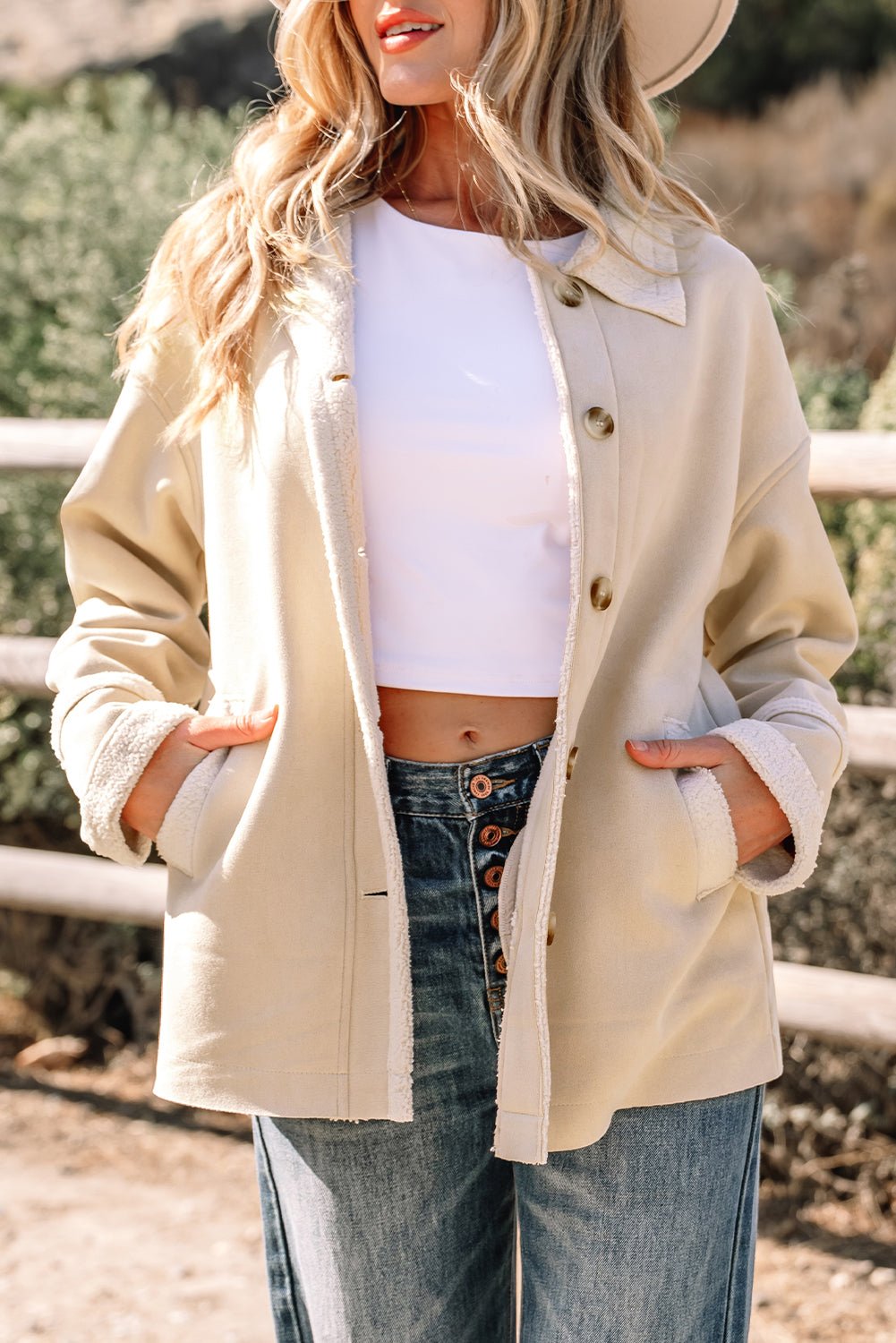 Western Suede Sherpa Lined Jacket - Rooted & Reckless Co.