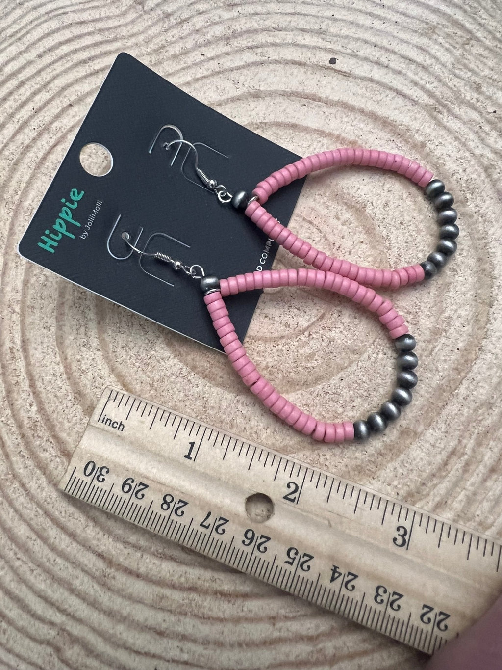Western Teardrop Earrings with Pink Stones — 2½" Drop Southwestern Statement - Rooted & Reckless Co.