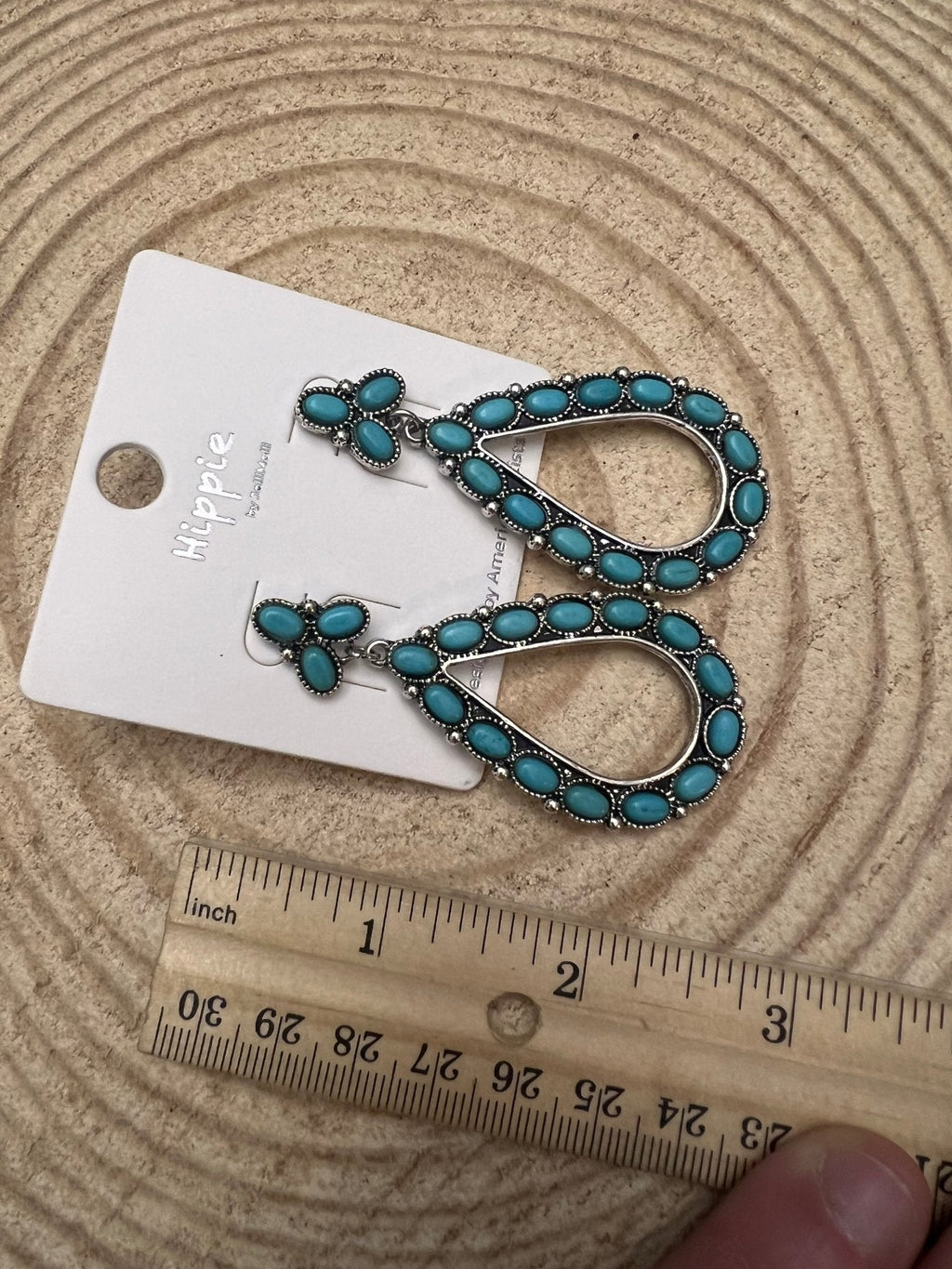 Western Teardrop Faux Turquoise Earrings — Everyday 2½" Drop - Rooted & Reckless Co.