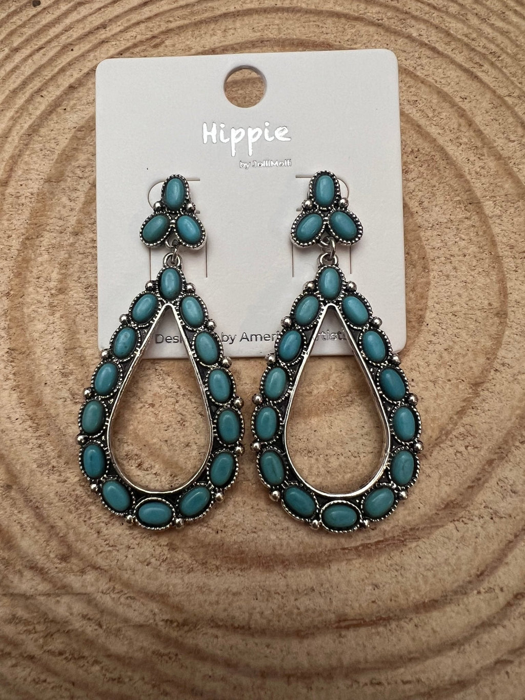 Western Teardrop Faux Turquoise Earrings — Everyday 2½" Drop - Rooted & Reckless Co.
