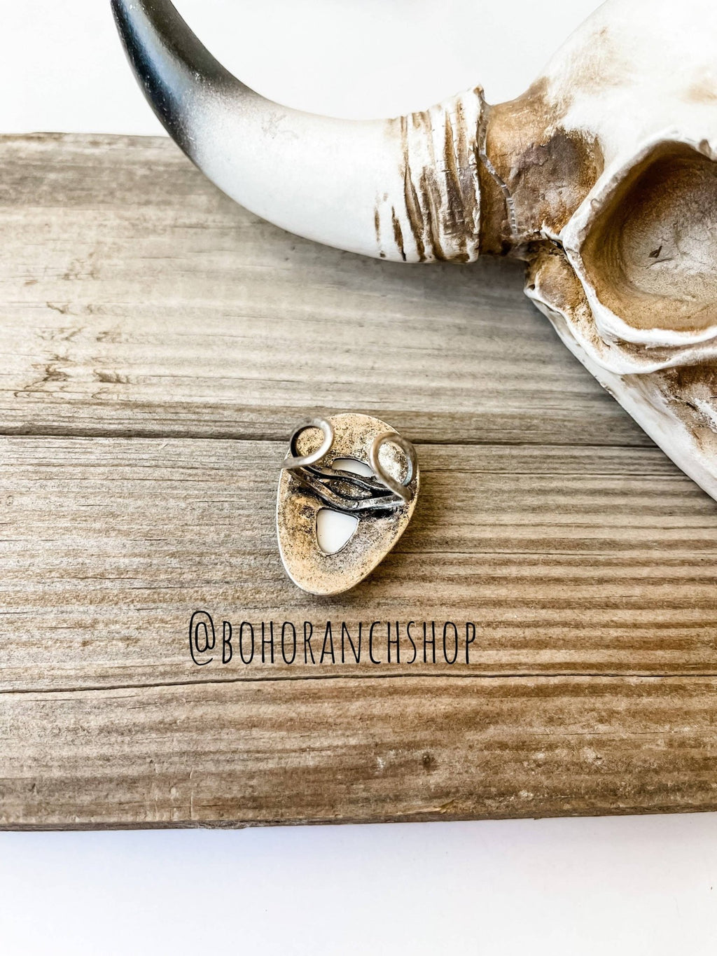 Western Teardrop Stone Cuff Ring - Rooted & Reckless Co.