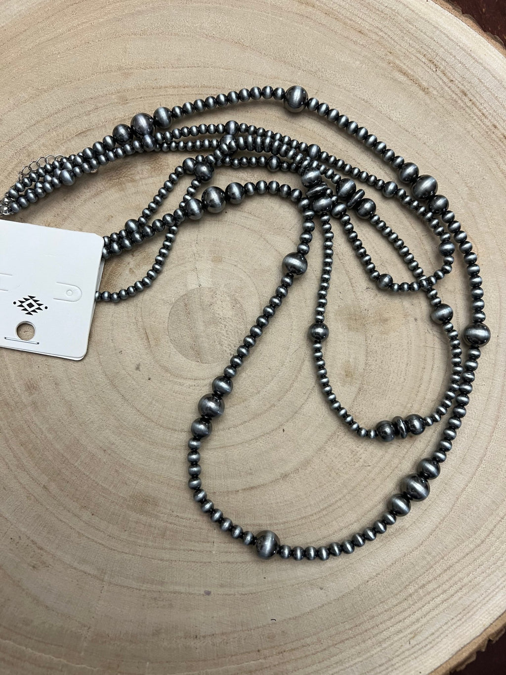 Western Three-Row Faux Sterling Pearl Layered Necklace Set — Graduated Single-Clasp Look - Rooted & Reckless Co.