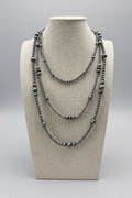 Western Three-Row Faux Sterling Pearl Layered Necklace Set — Graduated Single-Clasp Look - Rooted & Reckless Co.