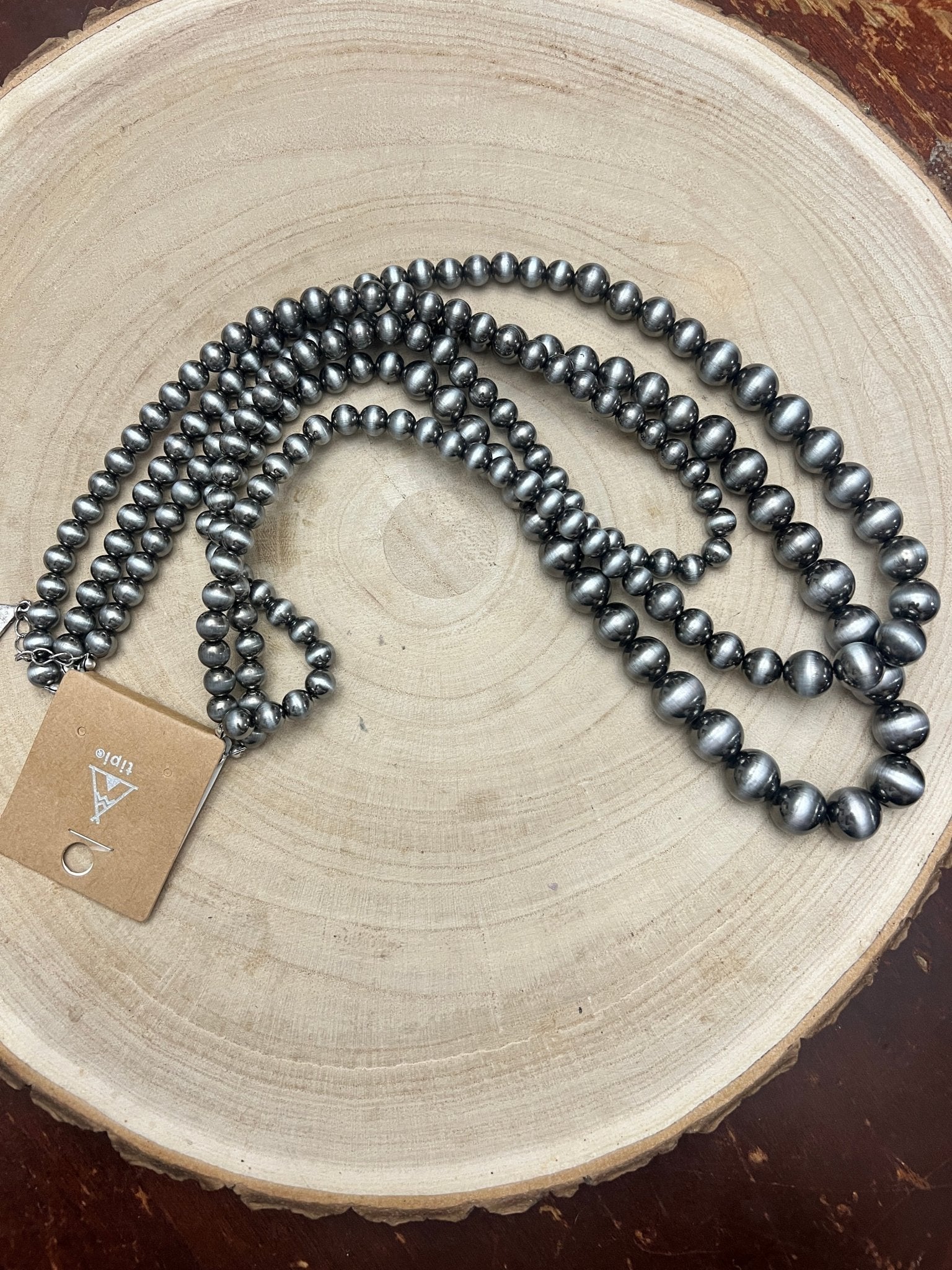 Western Triple-Strand Burnished Faux Sterling Pearl Necklace — Long Layered Set (24", 28", 35") - Rooted & Reckless Co.