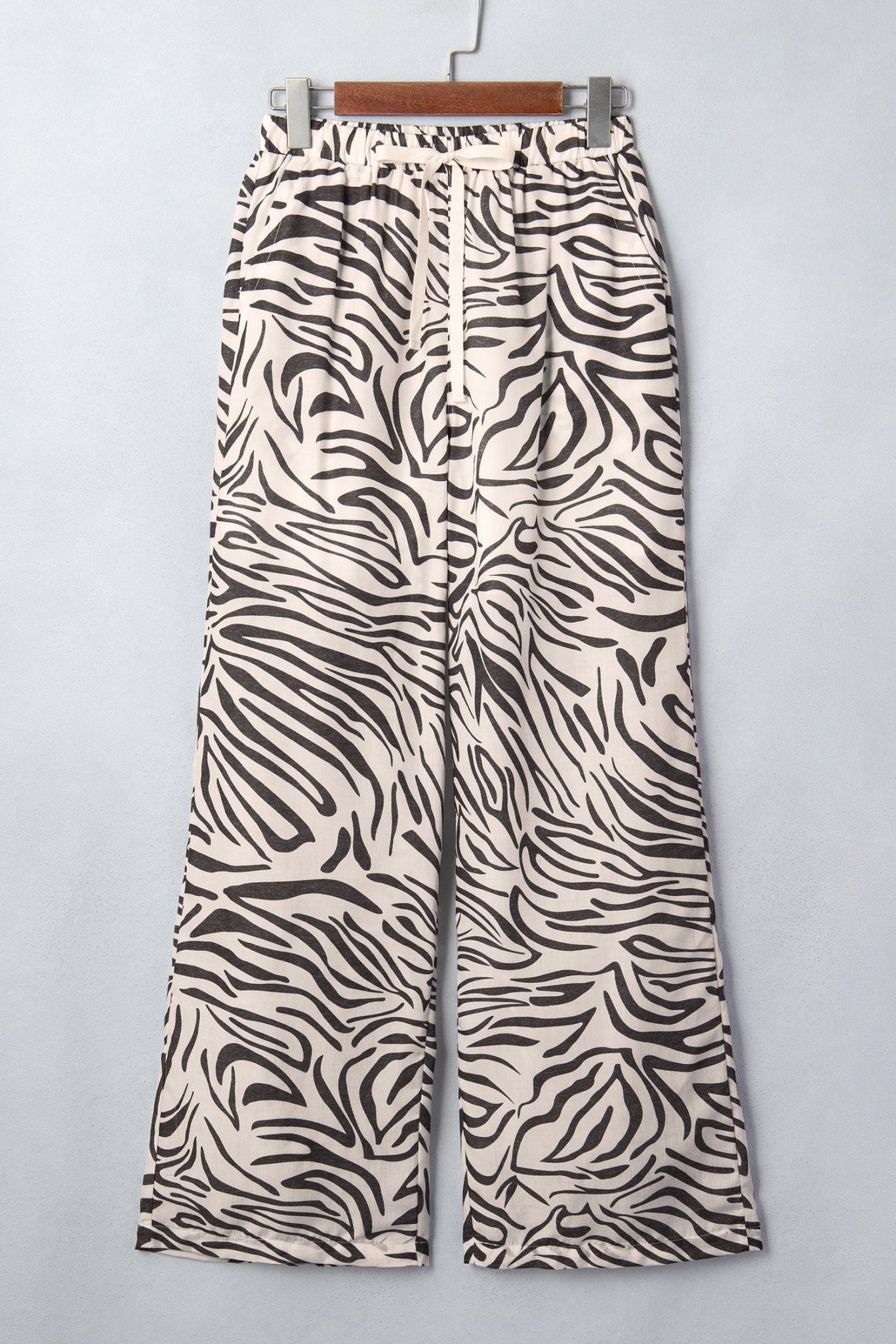 Western Zebra Drawstring High Waist Pocketed Pants - Rooted & Reckless Co.