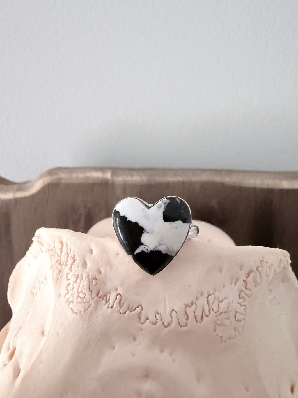White Buffalo Heart Shape Ring - Rooted & Reckless Co.