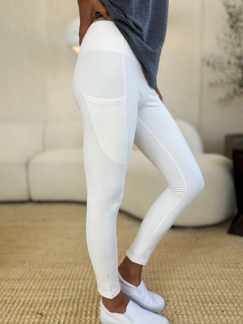 Wide Waistband Sports Leggings - Rooted & Reckless Co.