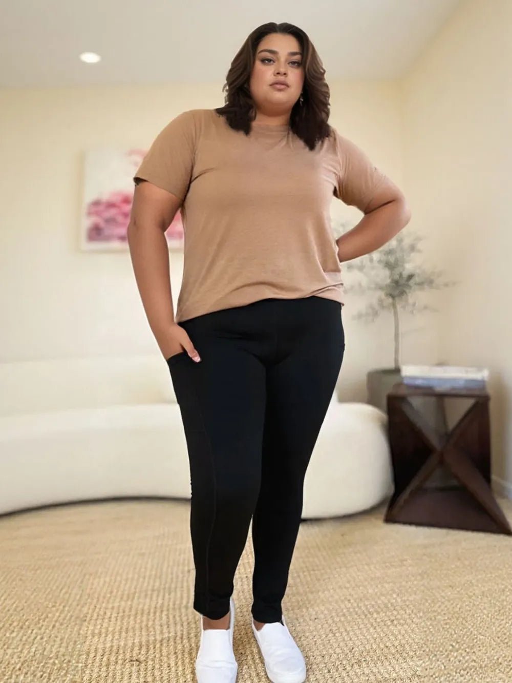 Wide Waistband Sports Leggings - Rooted & Reckless Co.