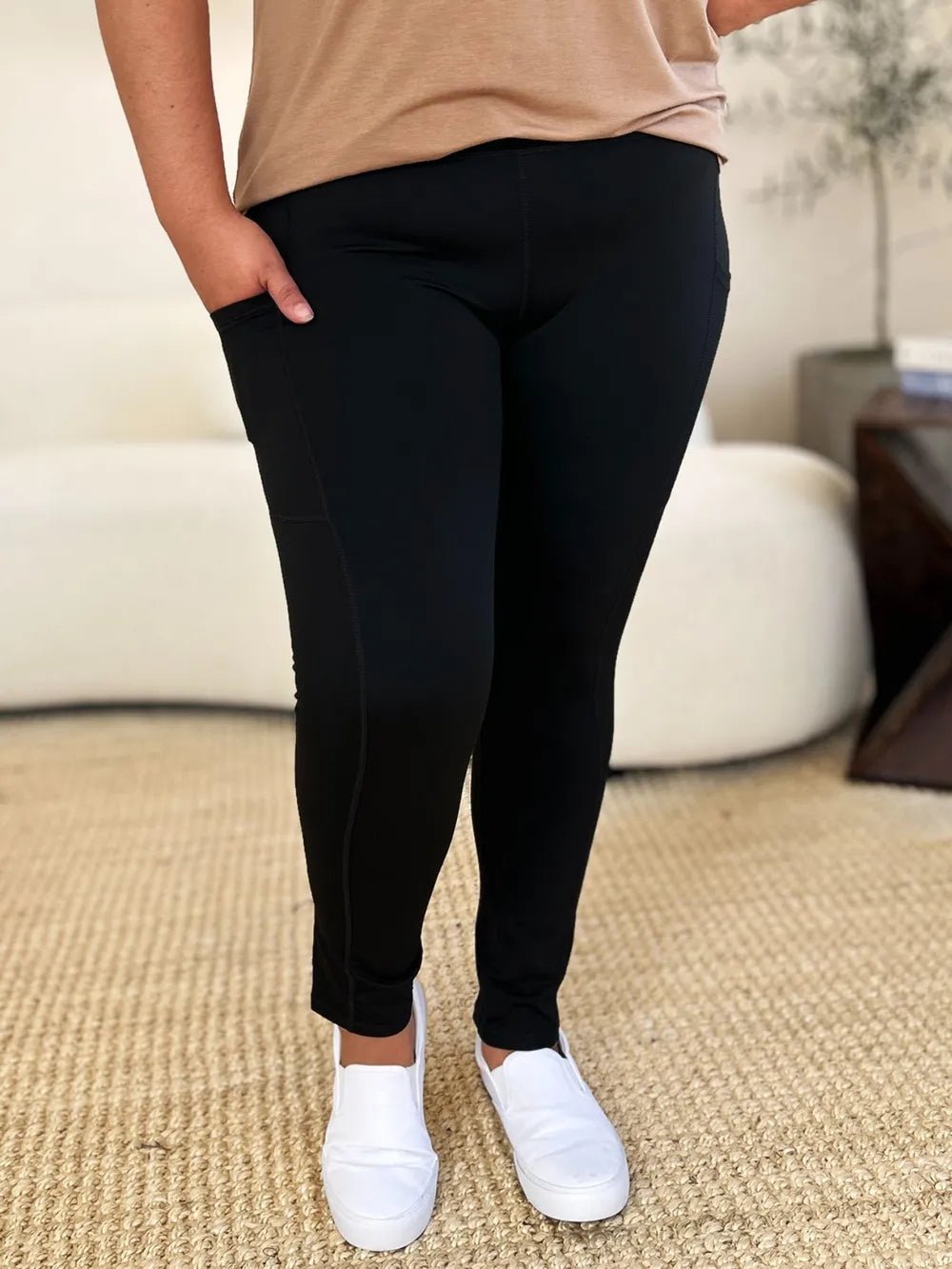 Wide Waistband Sports Leggings - Rooted & Reckless Co.