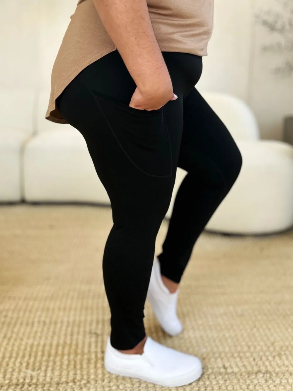 Wide Waistband Sports Leggings - Rooted & Reckless Co.