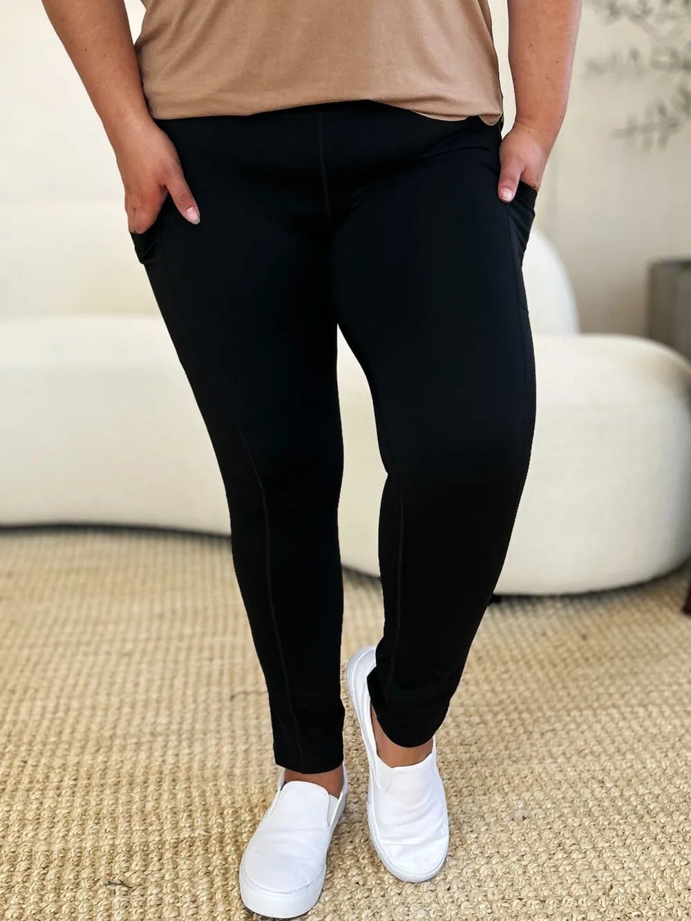 Wide Waistband Sports Leggings - Rooted & Reckless Co.