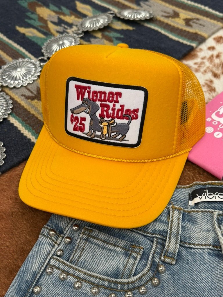Wiener Rides Patch Trucker Hat - Rooted & Reckless Co.