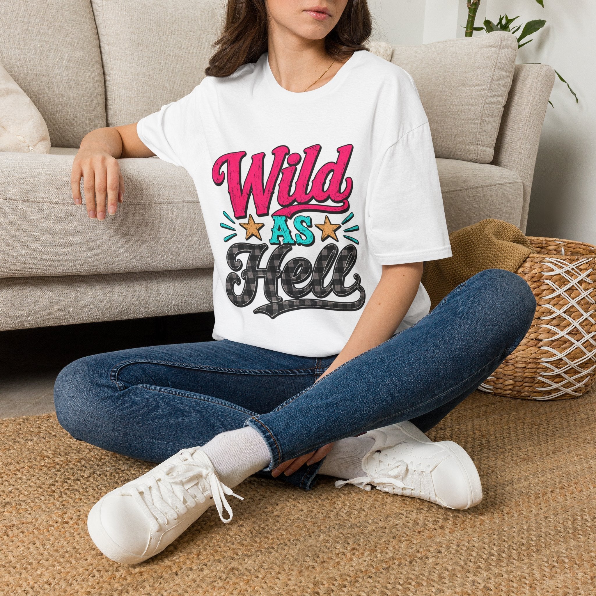Wild As Hell Graphic T-Shirt — Retro Colorful Slogan Tee - Rooted & Reckless Co.
