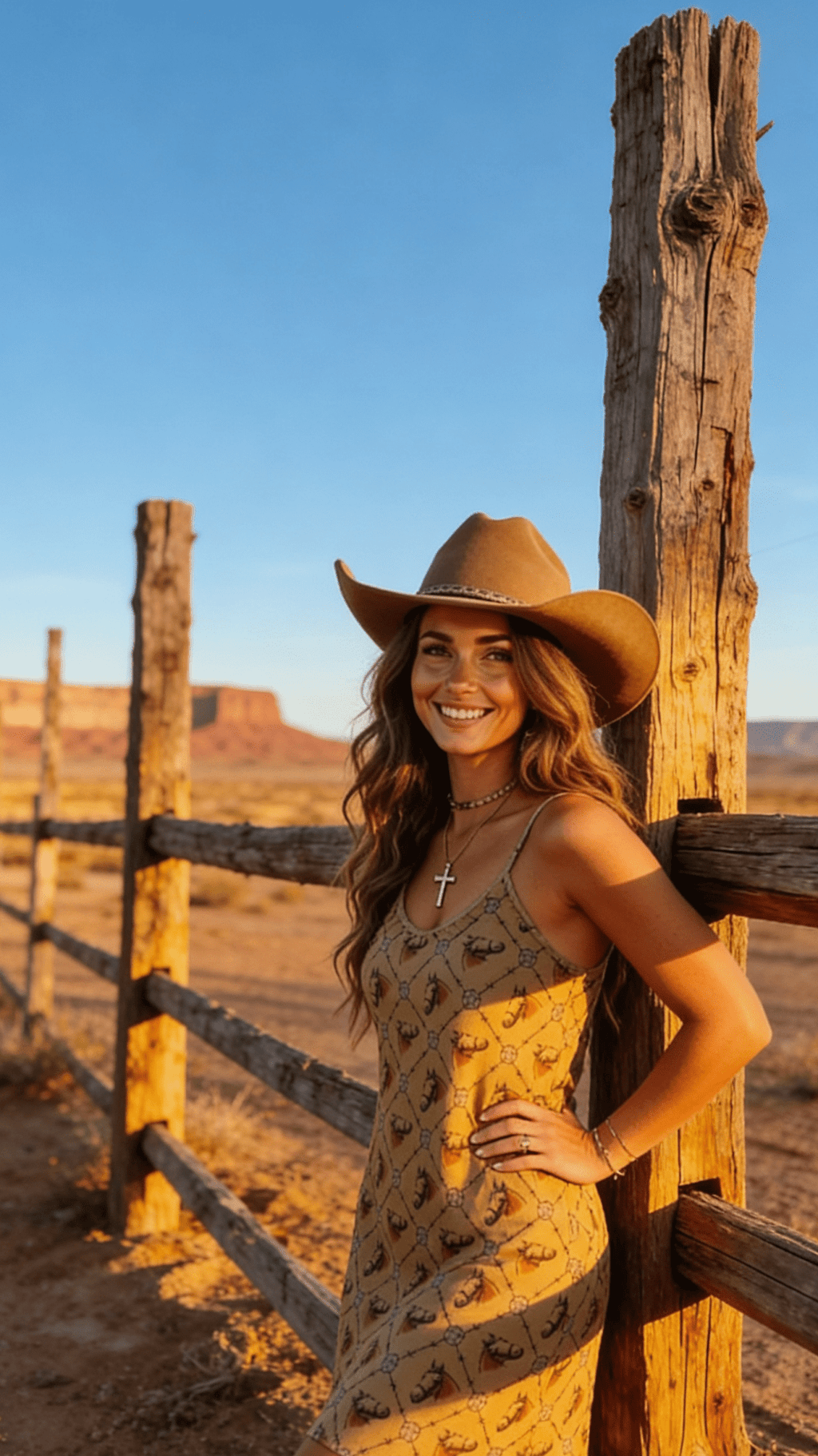 "Wild West" Horse Print Western Tank Dress — Tan Spaghetti Strap with Allover Horse & Barbed Wire Print - Rooted & Reckless Co.